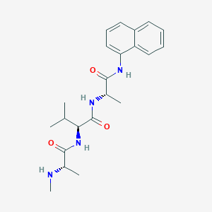 molecular formula C22H30N4O3 B10763923 (2S)-3-methyl-2-[[(2S)-2-(methylamino)propanoyl]amino]-N-[(2S)-1-(naphthalen-1-ylamino)-1-oxopropan-2-yl]butanamide 