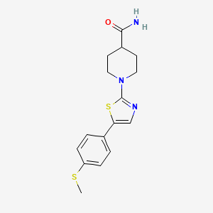 molecular formula C16H19N3OS2 B10763924 1-[5-[4-(Methylthio)phenyl]-2-thiazolyl]-4-piperidinecarboxamide 