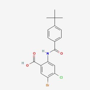 molecular formula C18H17BrClNO3 B10763931 5-Bromo-2-(4-(tert-butyl)benzamido)-4-chlorobenzoic acid 
