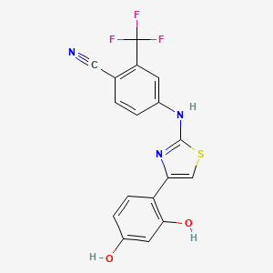 molecular formula C17H10F3N3O2S B10763993 4-[[4-(2,4-Dihydroxyphenyl)-2-thiazolyl]amino]-2-(trifluoromethyl)benzonitrile 