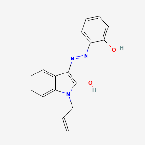 molecular formula C17H15N3O2 B10764028 (3Z)-3-[(2-hydroxyphenyl)hydrazinylidene]-1-prop-2-enylindol-2-one 