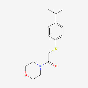 molecular formula C15H21NO2S B10764067 1-Morpholin-4-yl-2-(4-propan-2-ylphenyl)sulfanylethanone 