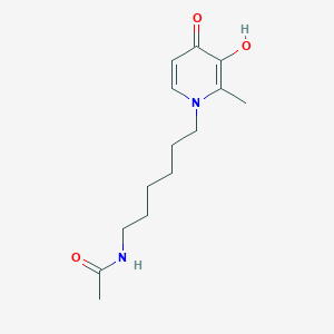 molecular formula C14H22N2O3 B10764129 N-[6-(3-hydroxy-2-methyl-4-oxopyridin-1-yl)hexyl]acetamide 