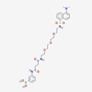 molecular formula C30H41BN4O9S B10764151 Dansyl-PEG-phenylboronic acid 