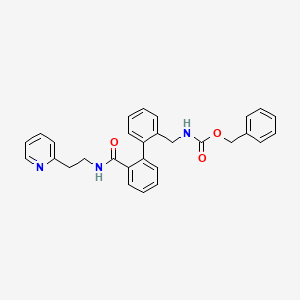 molecular formula C29H27N3O3 B10764283 benzyl N-[[2-[2-(2-pyridin-2-ylethylcarbamoyl)phenyl]phenyl]methyl]carbamate 