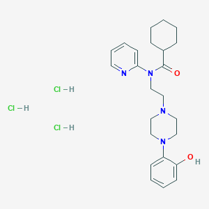molecular formula C24H35Cl3N4O2 B10764368 N-[2-[4-(2-hydroxyphenyl)piperazin-1-yl]ethyl]-N-pyridin-2-ylcyclohexanecarboxamide;trihydrochloride 