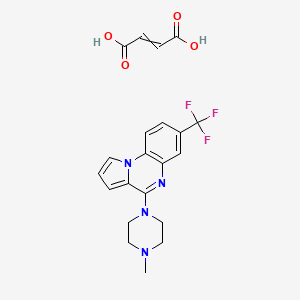 molecular formula C21H21F3N4O4 B10764369 but-2-enedioic acid;4-(4-methylpiperazin-1-yl)-7-(trifluoromethyl)pyrrolo[1,2-a]quinoxaline 