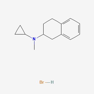 molecular formula C14H20BrN B10764387 Cyclopropyl-methyl-(1,2,3,4-tetrahydro-naphthalen-2-yl)-amine hydrobromide 