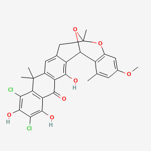 molecular formula C28H24Cl2O7 B10764457 Bischloroanthrabenzoxocinone 