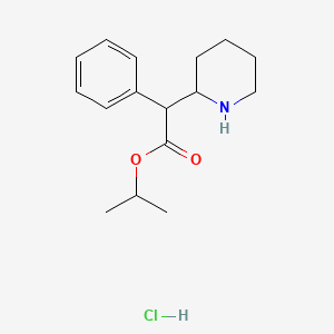 molecular formula C16H24ClNO2 B10764469 Isopropyl 2-phenyl-2-(piperidin-2-yl)acetate hydrochloride 