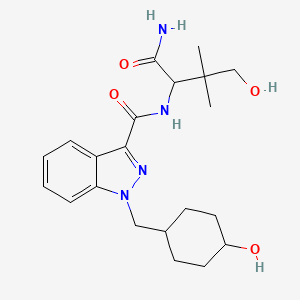 molecular formula C21H30N4O4 B10764509 N-(1-amino-4-hydroxy-3,3-dimethyl-1-oxobutan-2-yl)-1-((4-hydroxycyclohexyl)methyl)-1h-indazole-3-carboxamide CAS No. 2748161-34-2