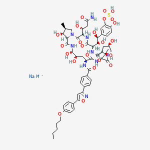 molecular formula C56H72N9NaO23S B10764991 Micafungin (sodium salt) 