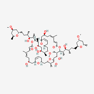 molecular formula C78H132O20 B10765055 (1R,3S,11S,12S,13R,15S,16S,17S,19S,23R,25S,33S,34S,35R,37S,38S,39S,41S)-3,13,15,25,35,37-hexahydroxy-11,33-bis[(2S,3S,4S)-3-hydroxy-6-[(2S,4R,6S)-4-methoxy-6-methyloxan-2-yl]-4-methylhexan-2-yl]-17,39-dimethoxy-6,12,16,28,34,38-hexamethyl-10,32,45,46-tetraoxatricyclo[39.3.1.119,23]hexatetraconta-5,7,21,27,29,43-hexaene-9,31-dione 