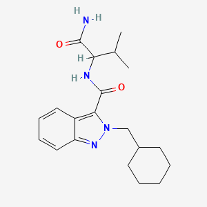 molecular formula C20H28N4O2 B10765075 N-(1-amino-3-methyl-1-oxobutan-2-yl)-2-(cyclohexylmethyl)indazole-3-carboxamide 