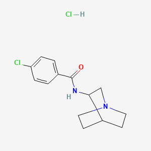 molecular formula C14H18Cl2N2O B10765241 N-{1-azabicyclo[2.2.2]octan-3-yl}-4-chlorobenzamide hydrochloride 