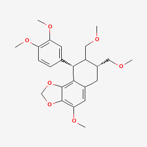 molecular formula C24H30O7 B10765569 (7R,9S)-9-(3,4-dimethoxyphenyl)-4-methoxy-7,8-bis(methoxymethyl)-6,7,8,9-tetrahydrobenzo[g][1,3]benzodioxole 