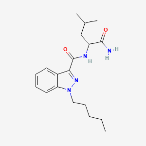 molecular formula C19H28N4O2 B10765738 N-(1-amino-4-methyl-1-oxopentan-2-yl)-1-pentylindazole-3-carboxamide 