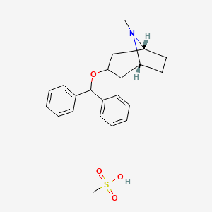 molecular formula C22H29NO4S B10765804 Benztropine mesilate 
