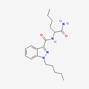molecular formula C19H28N4O2 B10765839 N-(1-amino-1-oxohexan-2-yl)-1-pentylindazole-3-carboxamide 