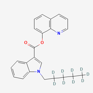 molecular formula C23H22N2O2 B10766394 1-pentyl-2,2',3,3',4,4',5,5,5-d9-8-quinolinylester-1H-indole-3-carboxylicacid 