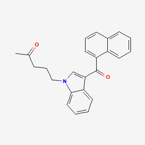 molecular formula C24H21NO2 B10766627 5-(3-(1-naphthoyl)-1H-indol-1-yl)pentan-2-one CAS No. 2748474-41-9