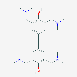 molecular formula C27H44N4O2 B107667 Phenol, 4,4'-(1-methylethylidene)bis[2,6-bis[(dimethylamino)methyl]- CAS No. 16224-36-5