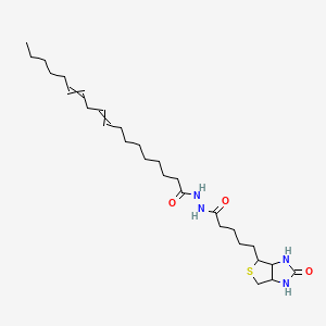 molecular formula C28H48N4O3S B10767104 N'-[5-(2-oxo-1,3,3a,4,6,6a-hexahydrothieno[3,4-d]imidazol-4-yl)pentanoyl]octadeca-9,12-dienehydrazide 