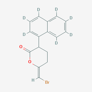 molecular formula C16H13BrO2 B10767509 Bromoenol lactone-d7 