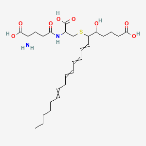 molecular formula C28H44N2O8S B10767748 5(S)-Hydroxy-6(R)-S-gamma-glutamylcysteine-7,9-trans-11,14-cis-eicosatetraenoic acid 