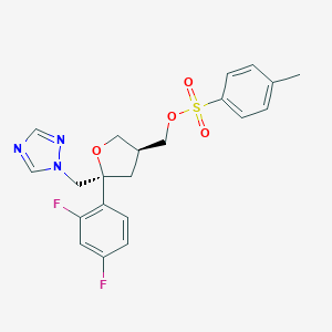 molecular formula C21H21F2N3O4S B107681 [(3S,5S)-5-(2,4-Difluorophenyl)-5-(1,2,4-triazol-1-ylmethyl)oxolan-3-YL]methyl 4-methylbenzenesulfonate CAS No. 166583-12-6