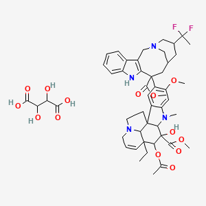 molecular formula C49H60F2N4O14 B10768377 L-tartaric acid; vinflunine 