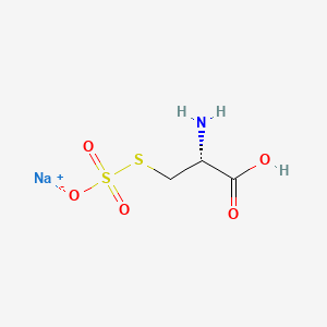 molecular formula C3H6NNaO5S2 B10768468 sodium;(2R)-2-amino-1-hydroxy-1-oxo-3-sulfonatosulfanylpropane 