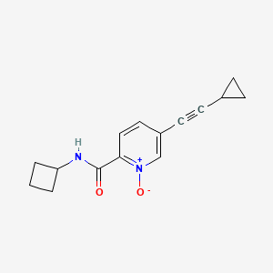 molecular formula C15H16N2O2 B10768641 N-cyclobutyl-5-(2-cyclopropylethynyl)-1-oxidopyridin-1-ium-2-carboxamide 
