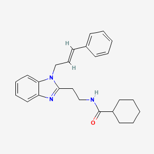 molecular formula C25H29N3O B10768661 N-[2-[1-[(E)-3-phenylprop-2-enyl]benzimidazol-2-yl]ethyl]cyclohexanecarboxamide 