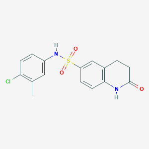 molecular formula C16H15ClN2O3S B10768703 N-(4-chloro-3-methylphenyl)-2-oxo-3,4-dihydro-1H-quinoline-6-sulfonamide 