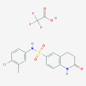 molecular formula C18H16ClF3N2O5S B10768713 N-(4-chloro-3-methylphenyl)-2-oxo-3,4-dihydro-1H-quinoline-6-sulfonamide;2,2,2-trifluoroacetic acid 