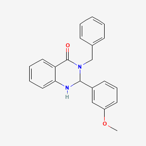 molecular formula C22H20N2O2 B10768716 3-Benzyl-2-(3-methoxyphenyl)-2,3-dihydro-4(1H)-quinazolinone 