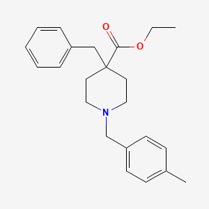 molecular formula C23H29NO2 B10768824 Ethyl 4-benzyl-1-[(4-methylphenyl)methyl]piperidine-4-carboxylate 
