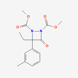 molecular formula C15H18N2O5 B10768845 Dimethyl 3-ethyl-3-(3-methylphenyl)-4-oxodiazetidine-1,2-dicarboxylate 