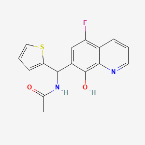 molecular formula C16H13FN2O2S B10768847 N-[(5-fluoro-8-hydroxy-7-quinolinyl)-thiophen-2-ylmethyl]acetamide 