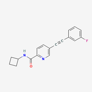 molecular formula C18H15FN2O B10768853 N-cyclobutyl-5-[2-(3-fluorophenyl)ethynyl]pyridine-2-carboxamide CAS No. 1403771-22-1