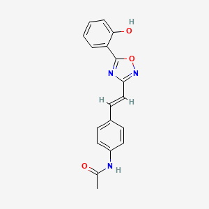 molecular formula C18H15N3O3 B10768872 N-[4-[(E)-2-[(5Z)-5-(6-oxocyclohexa-2,4-dien-1-ylidene)-2H-1,2,4-oxadiazol-3-yl]ethenyl]phenyl]acetamide 