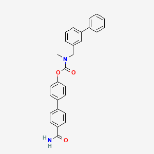 molecular formula C28H24N2O3 B10769014 N-[[1,1'-Biphenyl]-3-ylmethyl)-N-methylcarbamicacid4'-(aminocarbonyl)[1,1'-biphenyl]-4-ylester 