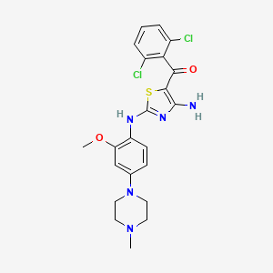 molecular formula C22H23Cl2N5O2S B10769081 [4-Amino-2-[2-methoxy-4-(4-methyl-1-piperazinyl)anilino]-5-thiazolyl]-(2,6-dichlorophenyl)methanone 