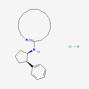 molecular formula C23H37ClN2 B10769354 N-[(1R,2R)-2-phenylcyclopentyl]-1-azacyclotridecen-2-amine;hydrochloride 