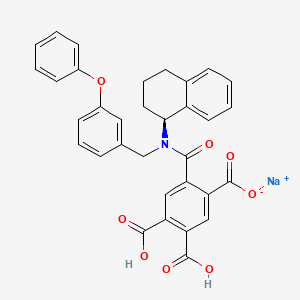 molecular formula C33H26NNaO8 B10769433 sodium;4,5-dicarboxy-2-[(3-phenoxyphenyl)methyl-[(1S)-1,2,3,4-tetrahydronaphthalen-1-yl]carbamoyl]benzoate 