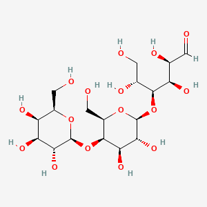 molecular formula C18H32O16 B10769735 D-Galactose, O-beta-D-galactopyranosyl-(1-->4)-O-beta-D-galactopyranosyl-(1-->4)- CAS No. 6118-87-2