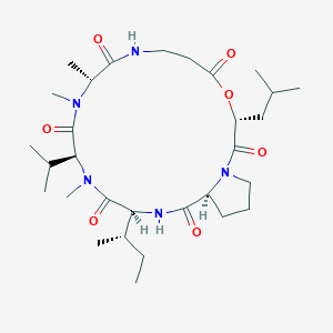 molecular formula C30H51N5O7 B10769850 (3R,10R,13S,16S,19S)-16-[(2S)-butan-2-yl]-10,11,14-trimethyl-3-(2-methylpropyl)-13-propan-2-yl-4-oxa-1,8,11,14,17-pentazabicyclo[17.3.0]docosane-2,5,9,12,15,18-hexone 