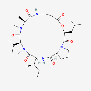molecular formula C30H51N5O7 B10769888 cyclo[N(Me)Ala-bAla-OLeu-Pro-Ile-N(Me)Val] 