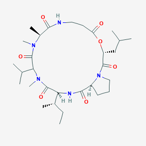 molecular formula C30H51N5O7 B10769929 cyclo[N(Me)Ala-bAla-D-OLeu-Pro-Ile-DL-N(Me)Val] 